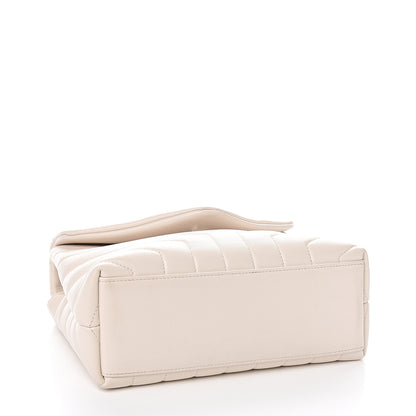 Saint Laurent Calfskin Y Quilted Monogram Small Loulou Chain Satchel Ivory 3 of 9