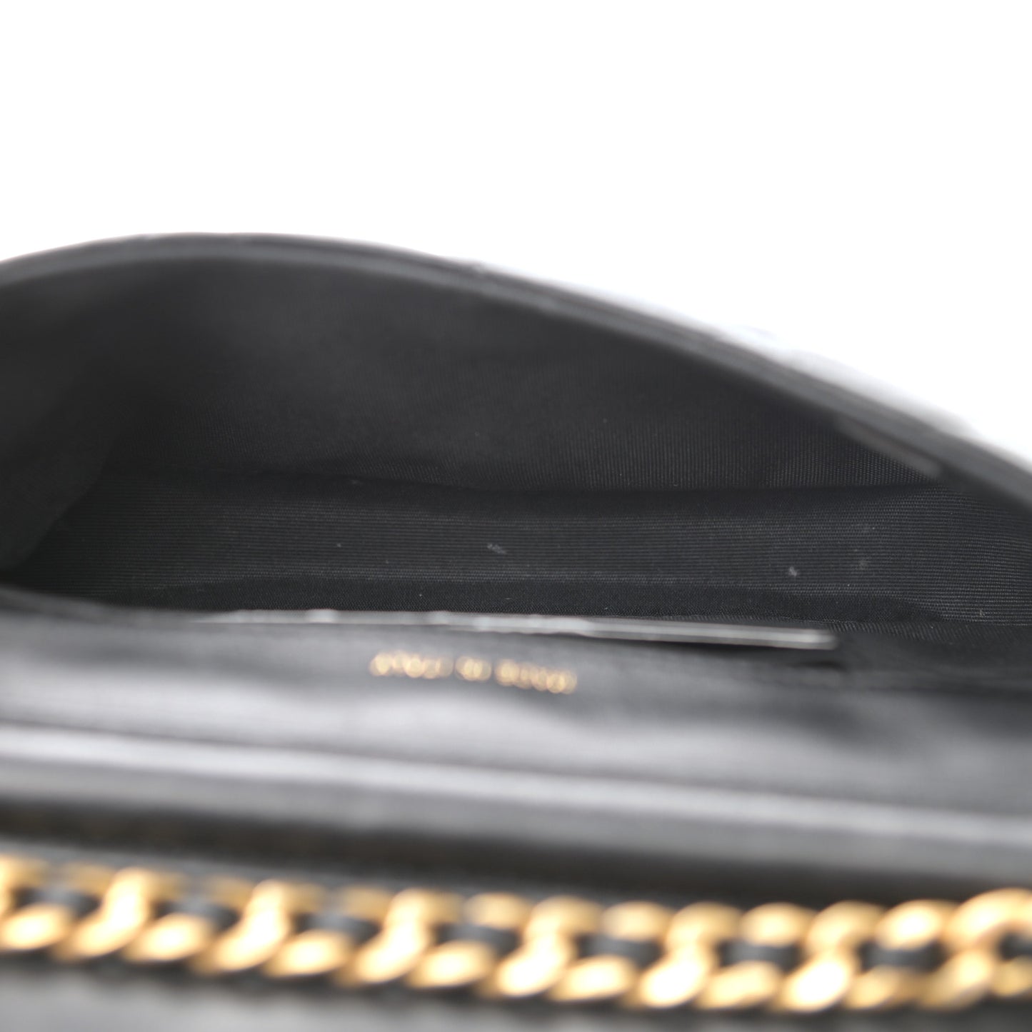 Calfskin Quilted Coco Mail Clutch With Chain Black