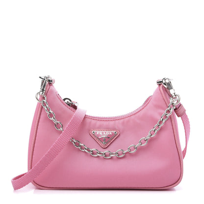 Prada Tessuto Nylon Saffiano Mini Re-Edition 2000 Shoulder Bag Begonia 1 of 10