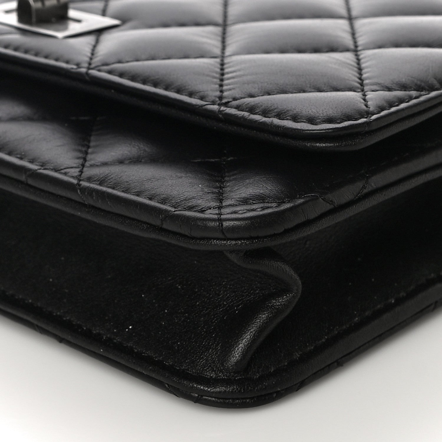 Chanel Aged Calfskin Quilted Reissue Wallet On Chain WOC Black 10 of 13
