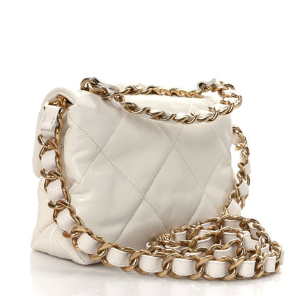 Chanel Lambskin Quilted Small Chain Top Handle Flap White 3 of 9