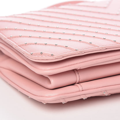 Chanel Calfskin Studded Chevron Quilted Flap Pink 9 of 10