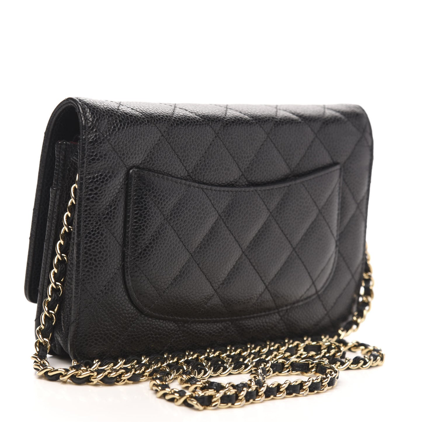 Caviar Quilted Wallet On Chain WOC Black