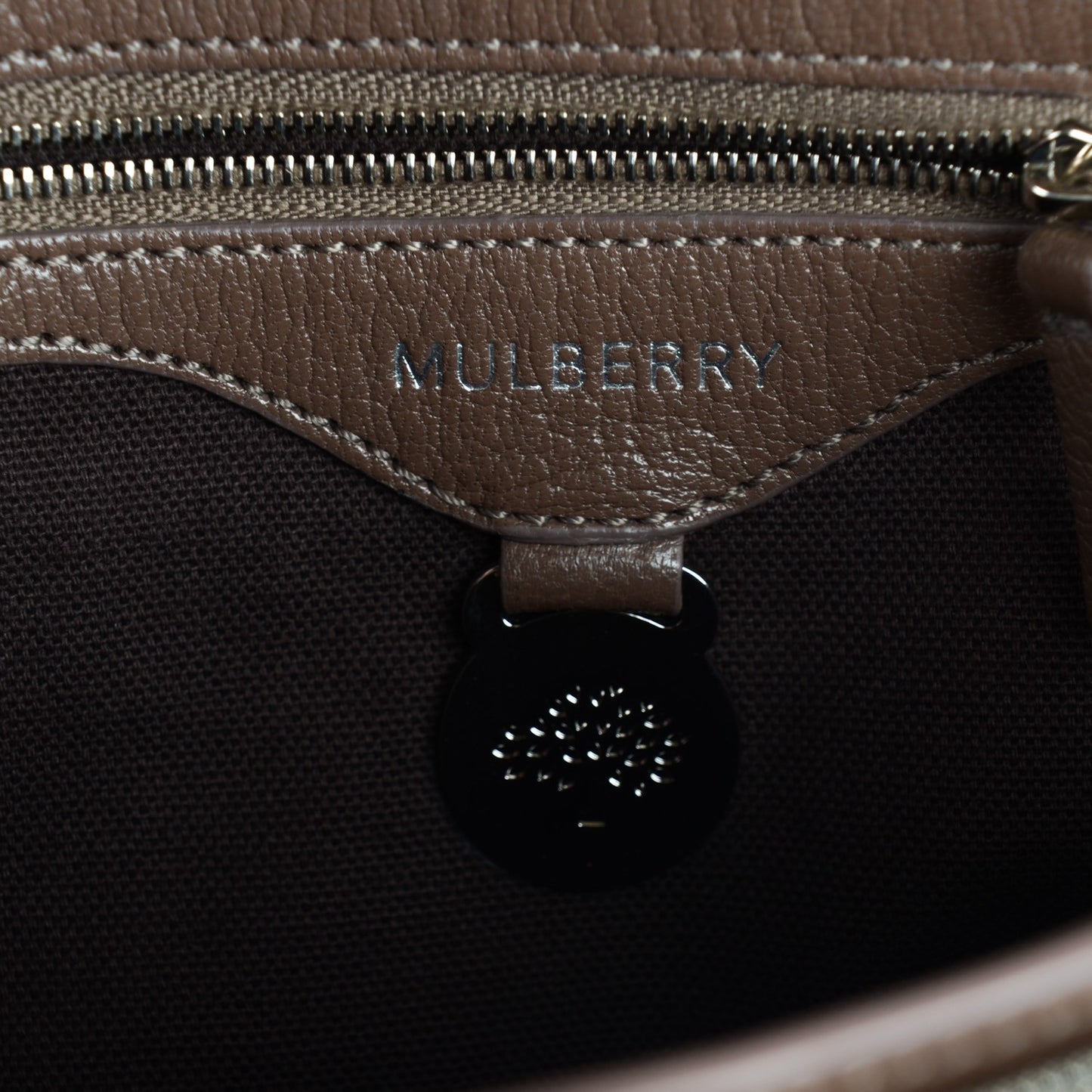 Shiny Goatskin Bayswater Shoulder Bag Taupe