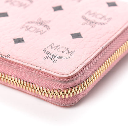 MCM Visetos Large Zip Around Wallet Pink 12 of 15