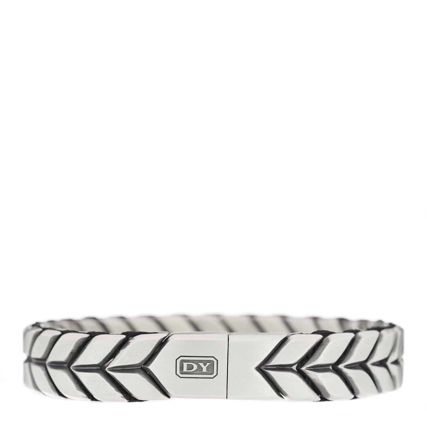 David Yurman Sterling Silver Black Diamond Chevron Bracelet 4 of 8