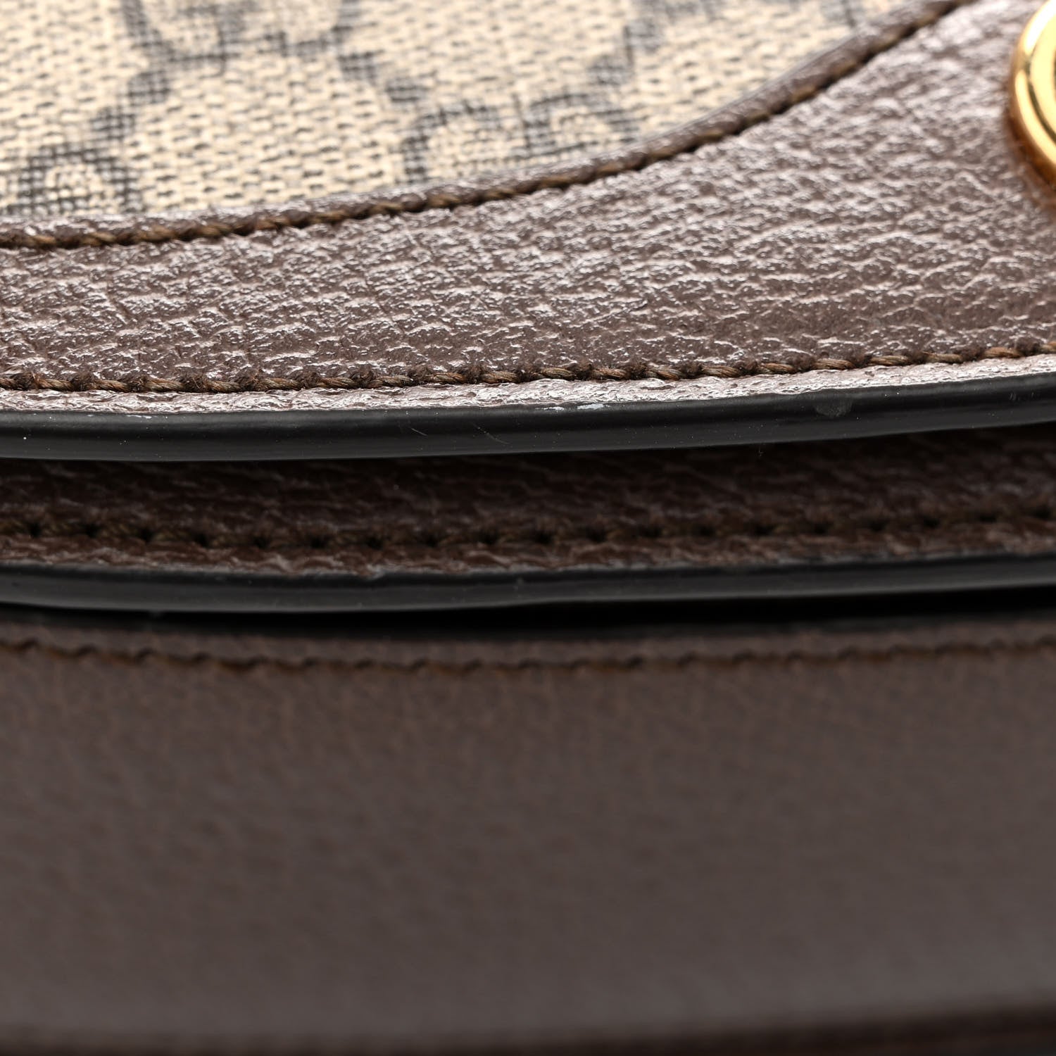 Gucci GG Supreme Monogram Web Small Ophidia Flap Messenger Bag Brown 13 of 16