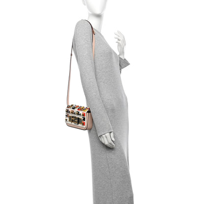 Fendi Vitello Dolce Calf Hair Studded Mini 3Baguette Shoulder Bag Light Pink 2 of 11
