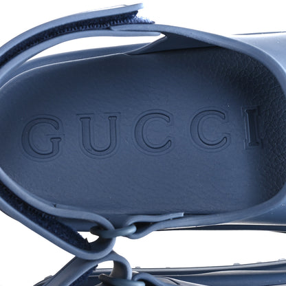 Gucci Soft Rubber Horsebit Mens Platform Slingback Sandals 5 Washed Indigo 8 of 9