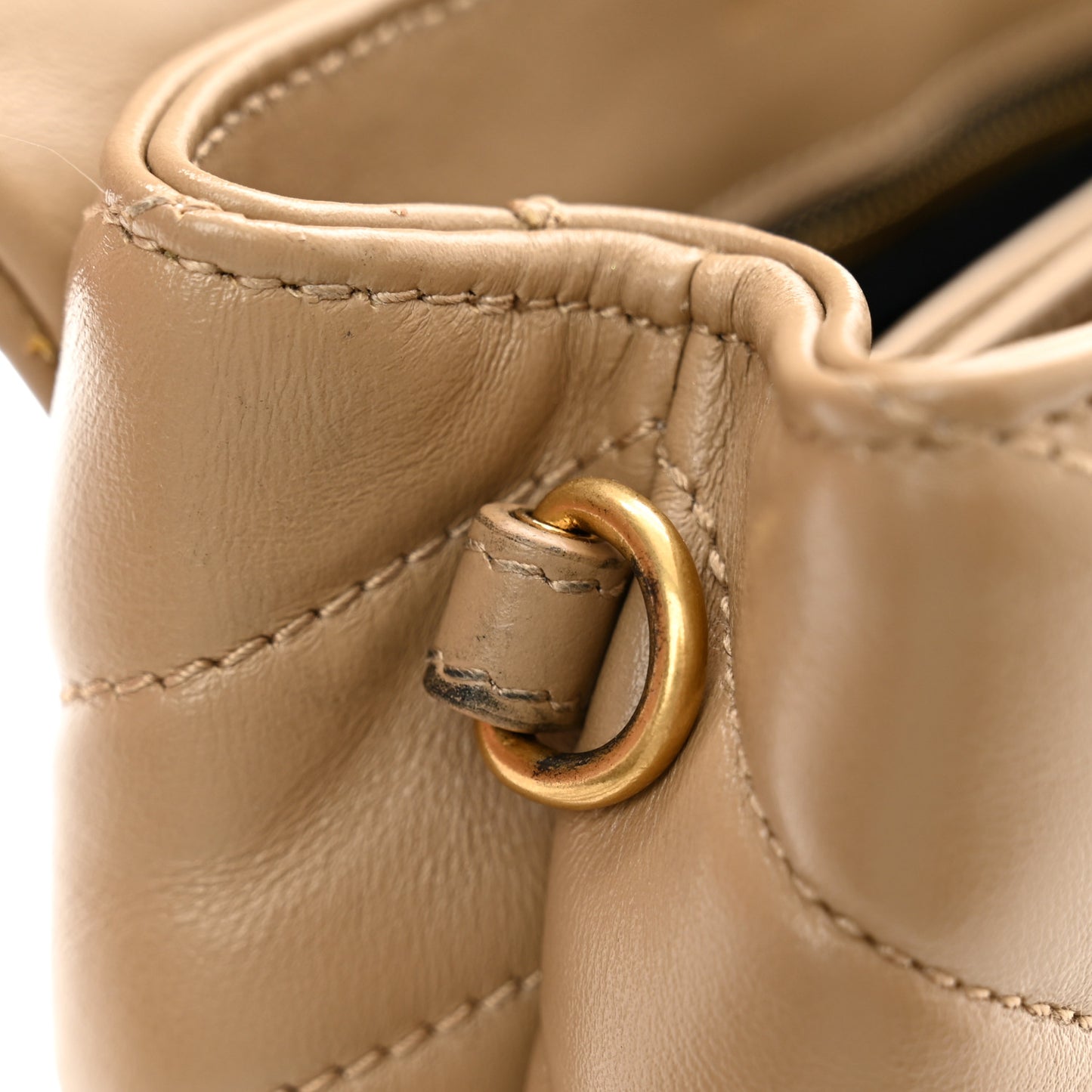 Calfskin Y Quilted Monogram Toy Loulou Crossbody Bag Latte