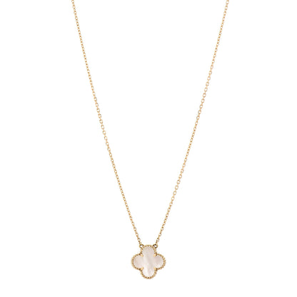 Van Cleef & Arpels 18K Yellow Gold Mother of Pearl Vintage Alhambra Pendant Necklace 1 of 6