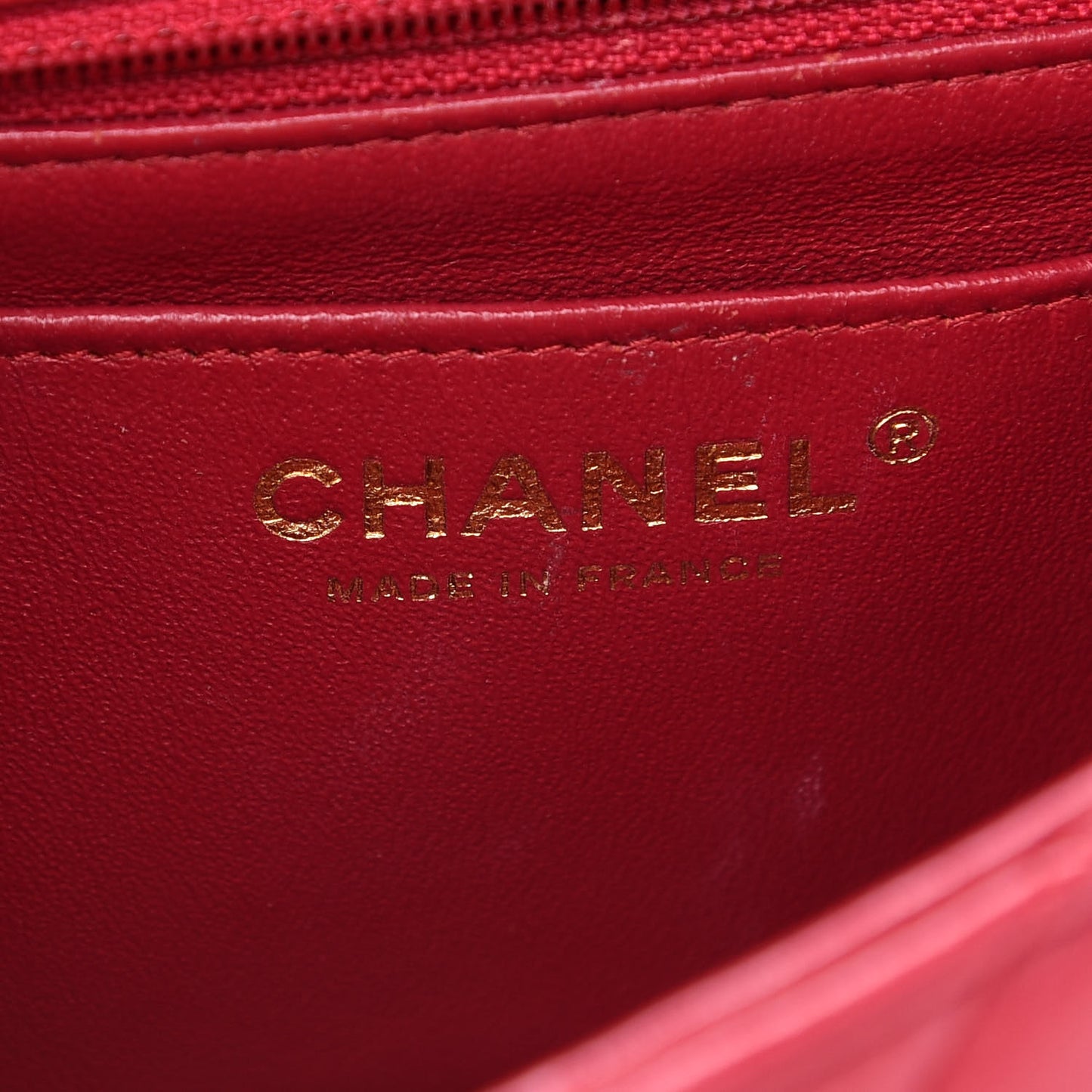 Lambskin Quilted Mini Rectangular Flap Red