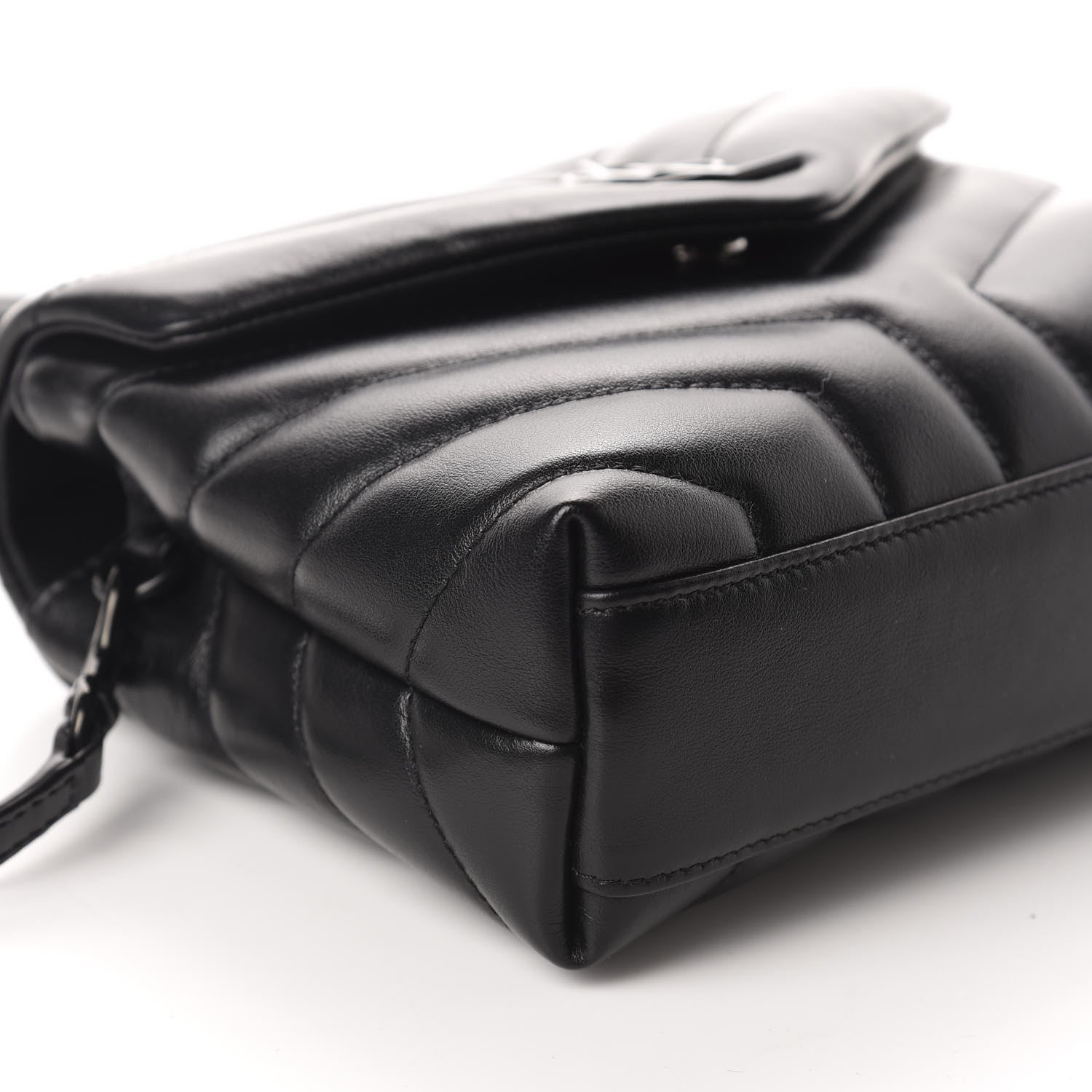 Saint Laurent Calfskin Y Quilted Monogram Toy Loulou Crossbody Bag Black 6 of 12