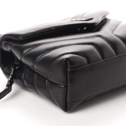 Saint Laurent Calfskin Y Quilted Monogram Toy Loulou Crossbody Bag Black 6 of 12