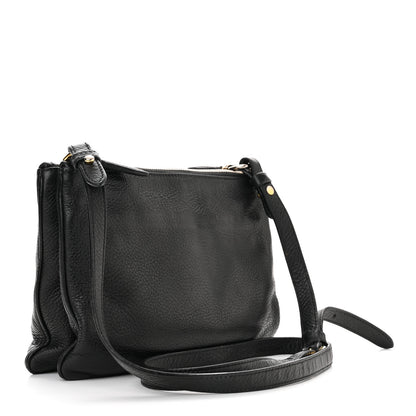 Prada Vitello Phenix Double Zip Crossbody Bag Black 2 of 10