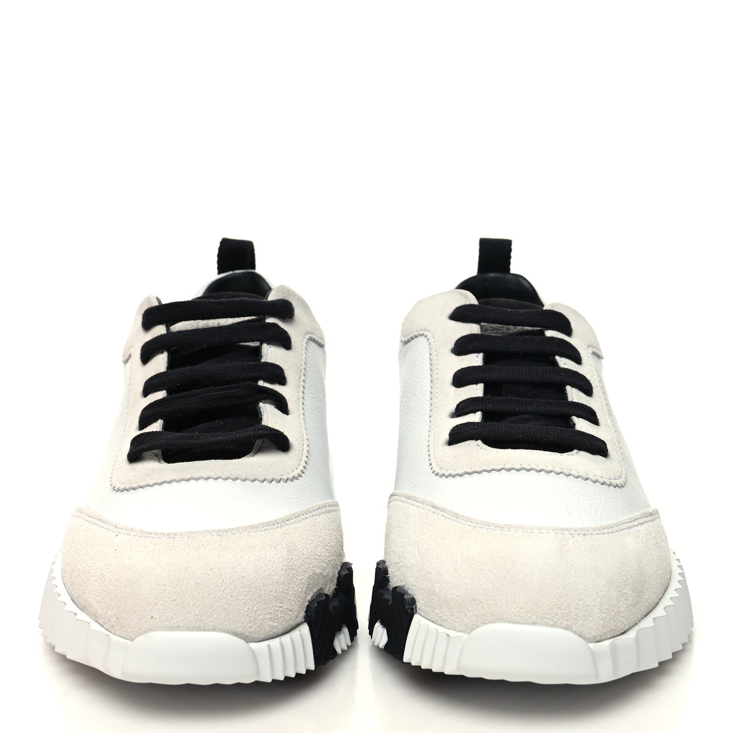 Goatskin Suede Goatskin Bouncing Sneakers 37 White Black