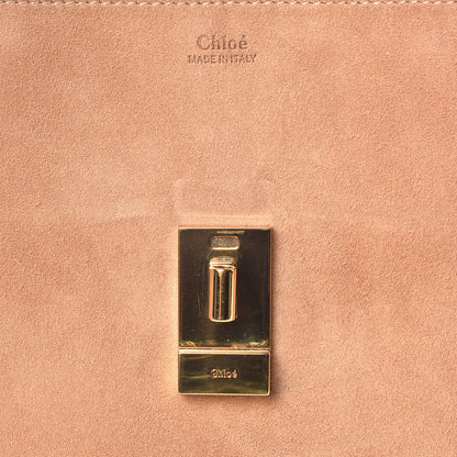 Chloe Suede Smooth Calfskin Drew Shoulder Bag Wet Sand Sunflower 11 of 15