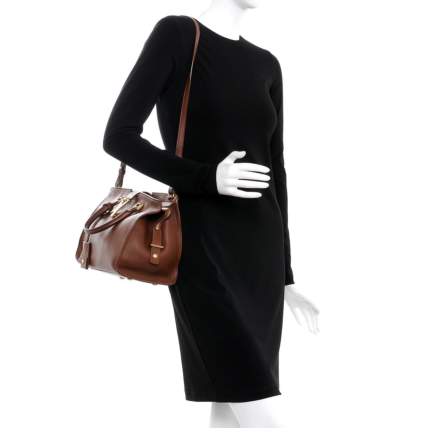 Saint Laurent Calfskin Small Classic Y Cabas Cognac 2 of 8