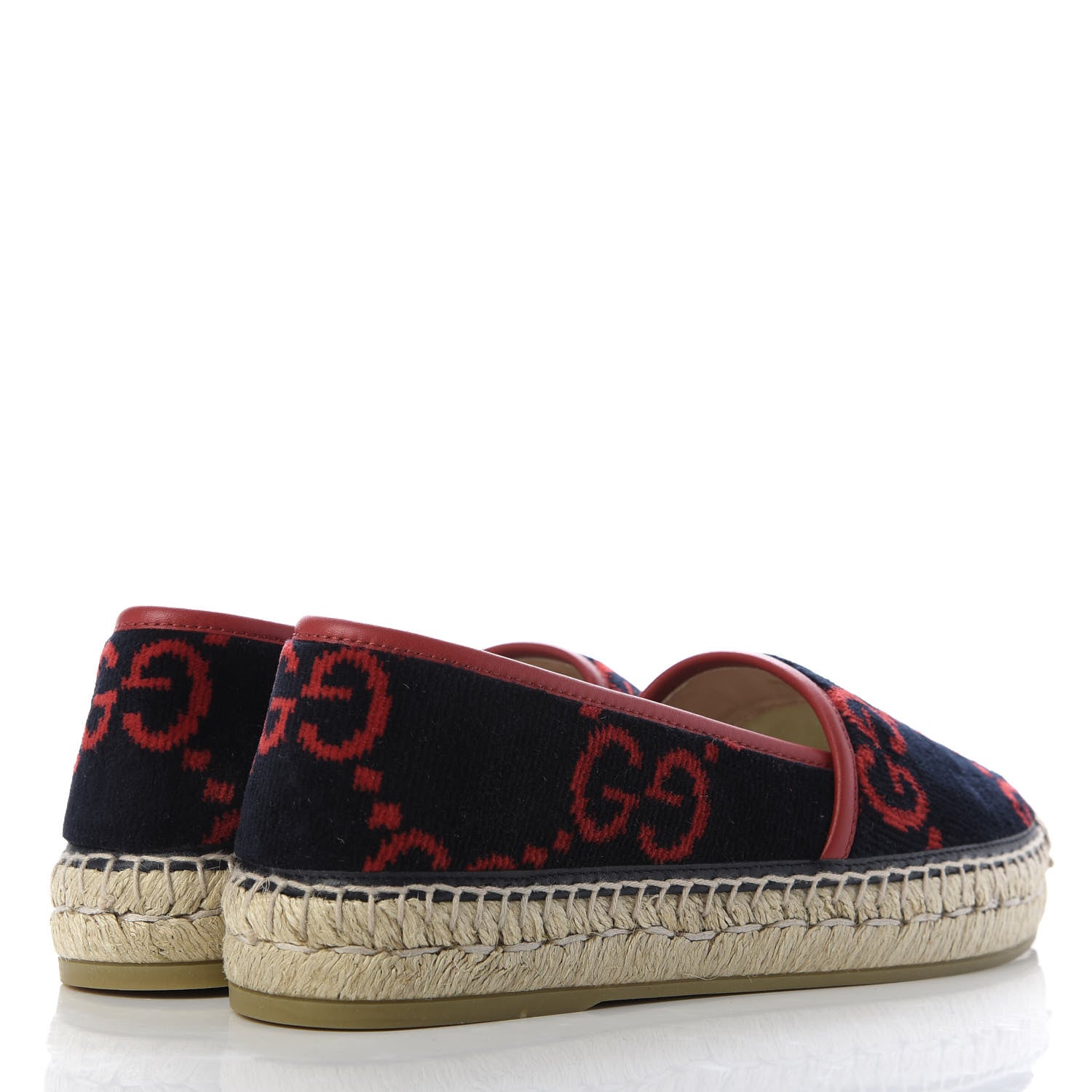 Gucci Terry Cloth GG Monogram Espadrilles 37 Blue Red 4 of 10