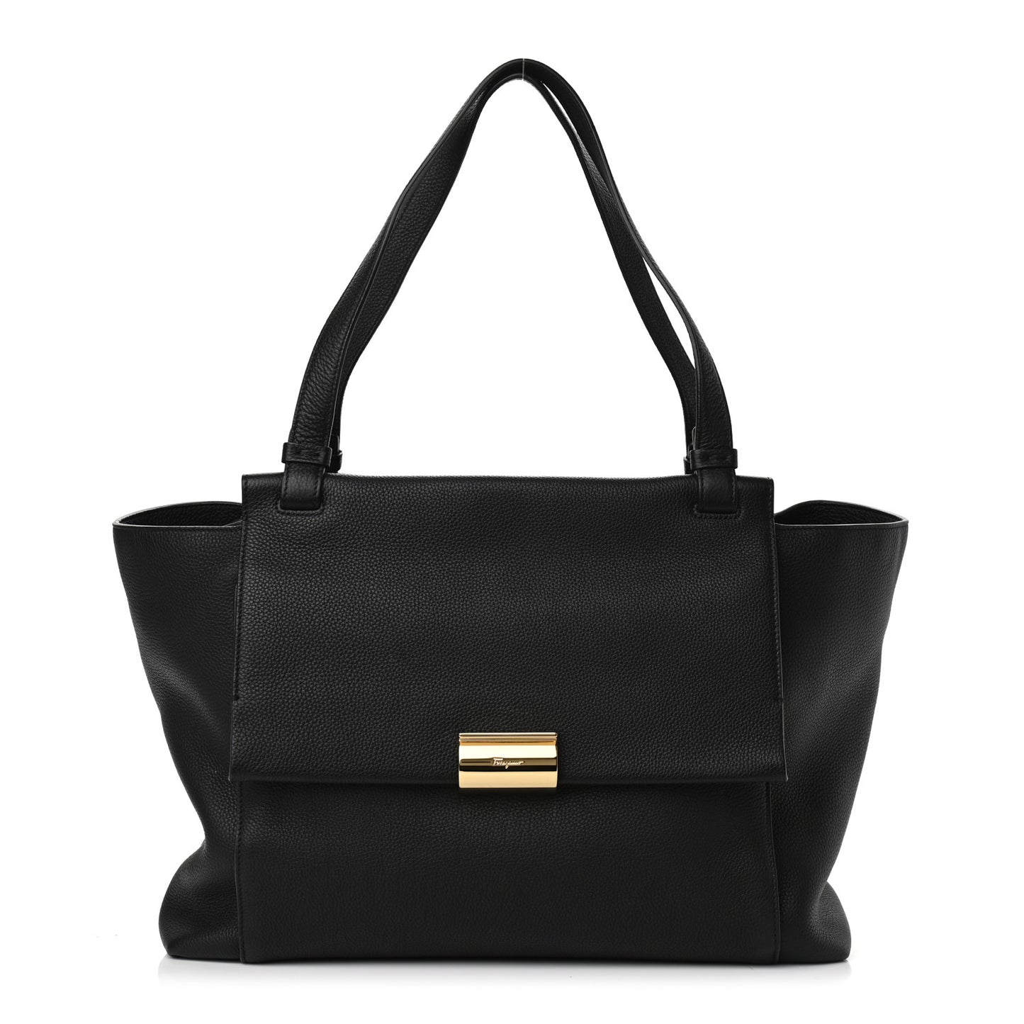 Grained Calfskin Bitter Pocket Tote Black
