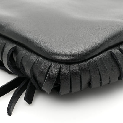 Saint Laurent Calfskin Monogram Fringe Pouch Black 9 of 9