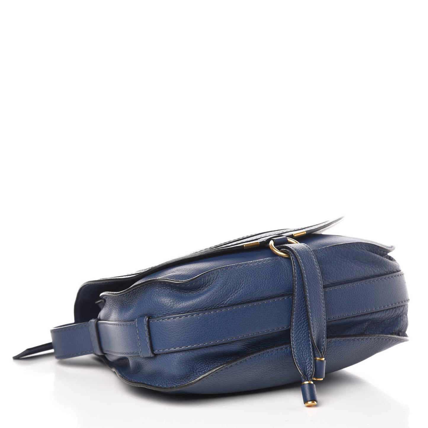 Calfskin Medium Marcie Round Crossbody Bag Royal Navy