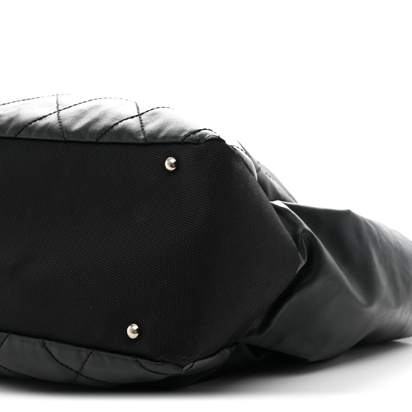 Coated Canvas Stitched XL Paris Biarritz Tote Black