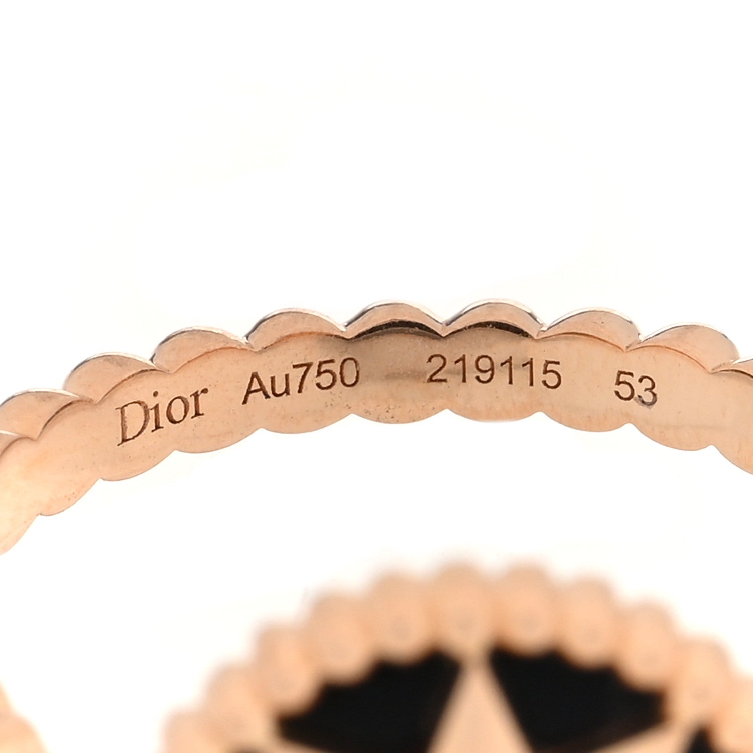 Christian Dior 18K Rose Gold Diamond Black Onyx Rose Des Vents Ring 53 6.5 5 of 5