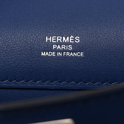 Hermes Swift Kelly Cut Clutch Pochette Bleu Brighton 6 of 8