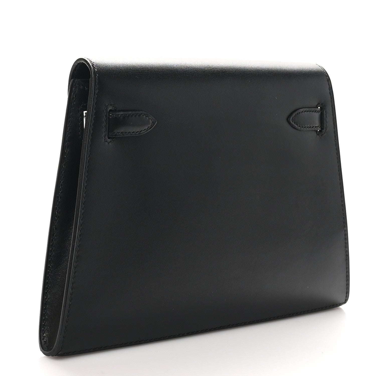 Hermes Box Kelly Crutch Clutch Black 3 of 8