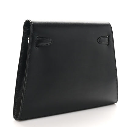 Hermes Box Kelly Crutch Clutch Black 3 of 8