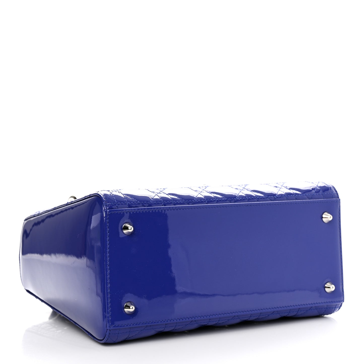 Patent Cannage Medium Lady Dior Blue