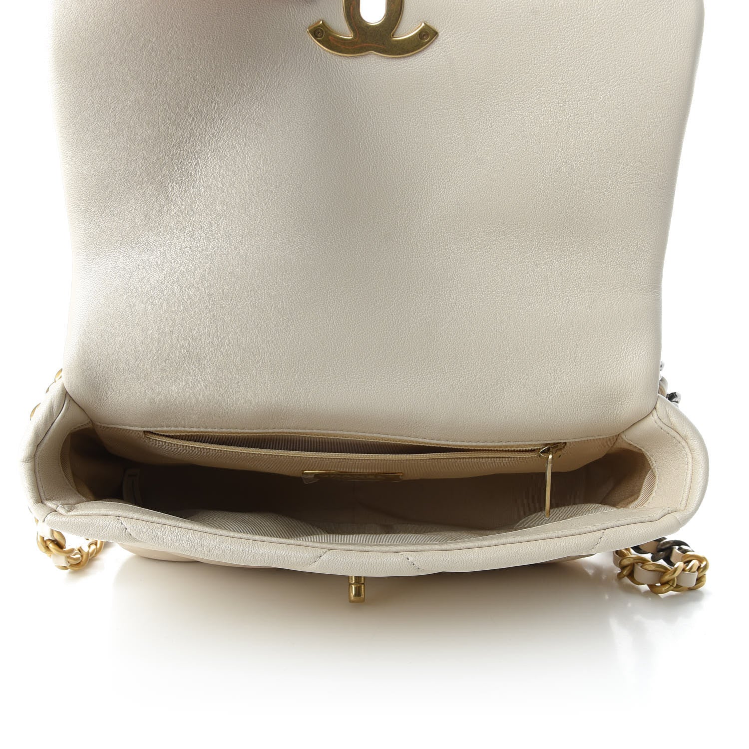 Chanel Lambskin Quilted Medium 19 Flap White 7 of 10