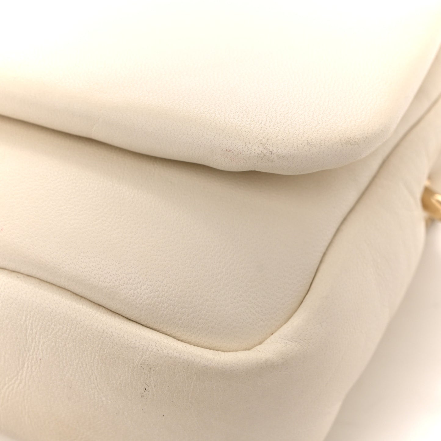 Lambskin Mini GG Milano Top Handle Shoulder Bag White