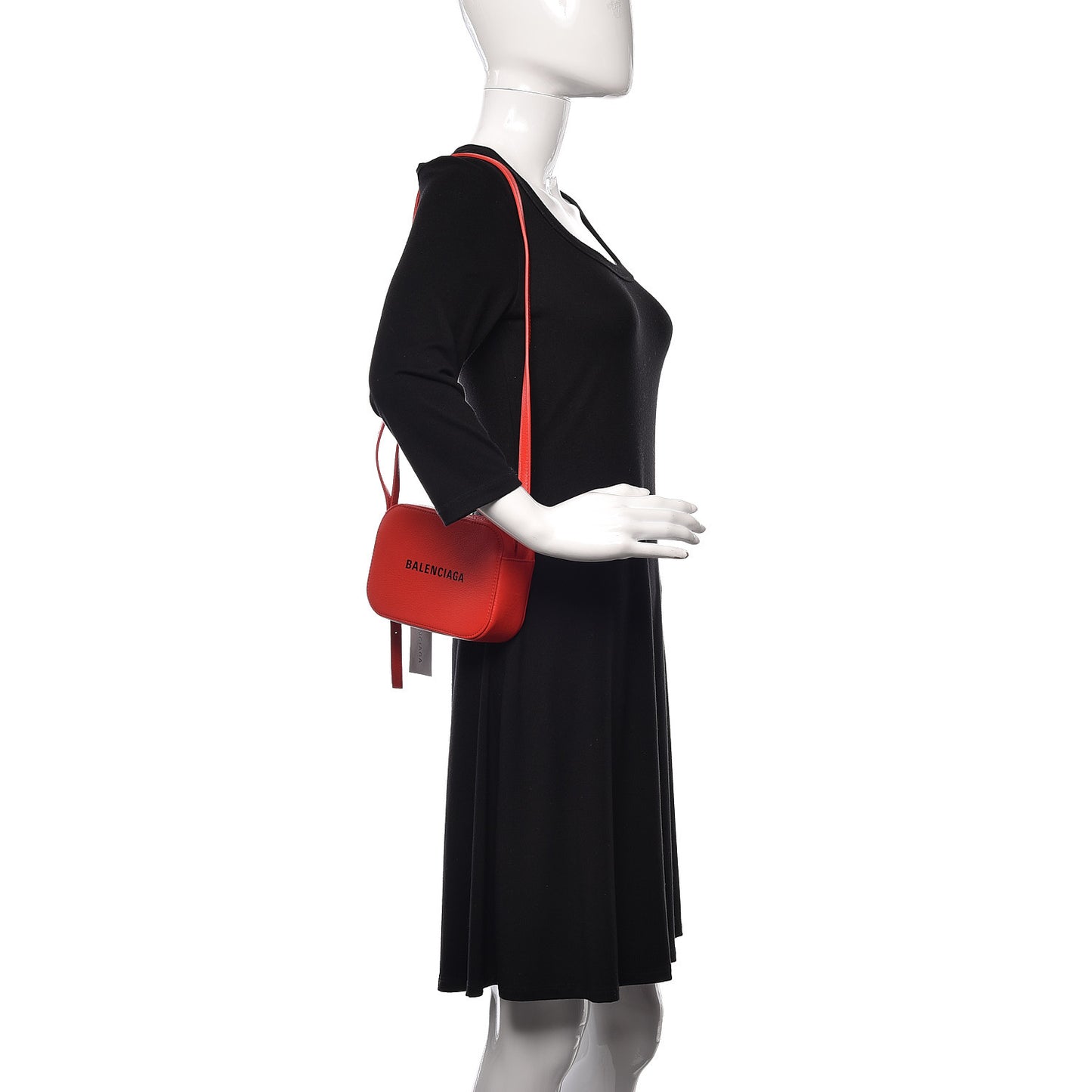 Smooth Calfskin Logo XS Everyday Camera Bag Vivid Red Black