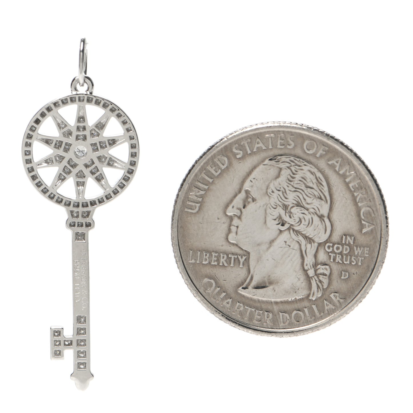 Platinum Diamond Star Key Pendant