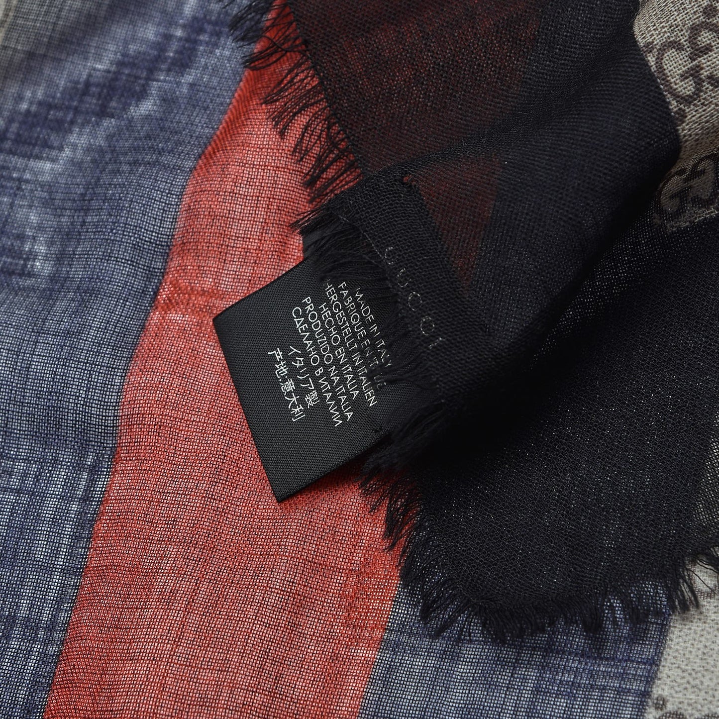 Wool Kingsnake Web Scarf Blue Red