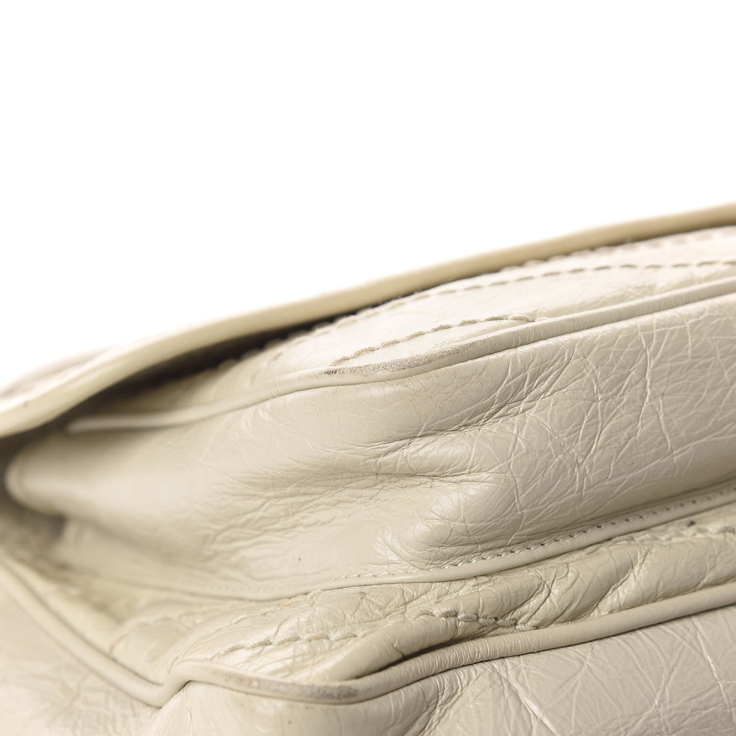 Saint Laurent Crinkled Calfskin Matelasse Monogram Medium Niki Chain Satchel Ivory 8 of 17