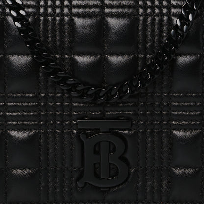 Burberry Lambskin Micro Quilted Hannah Wallet On Chain Black 6 of 8