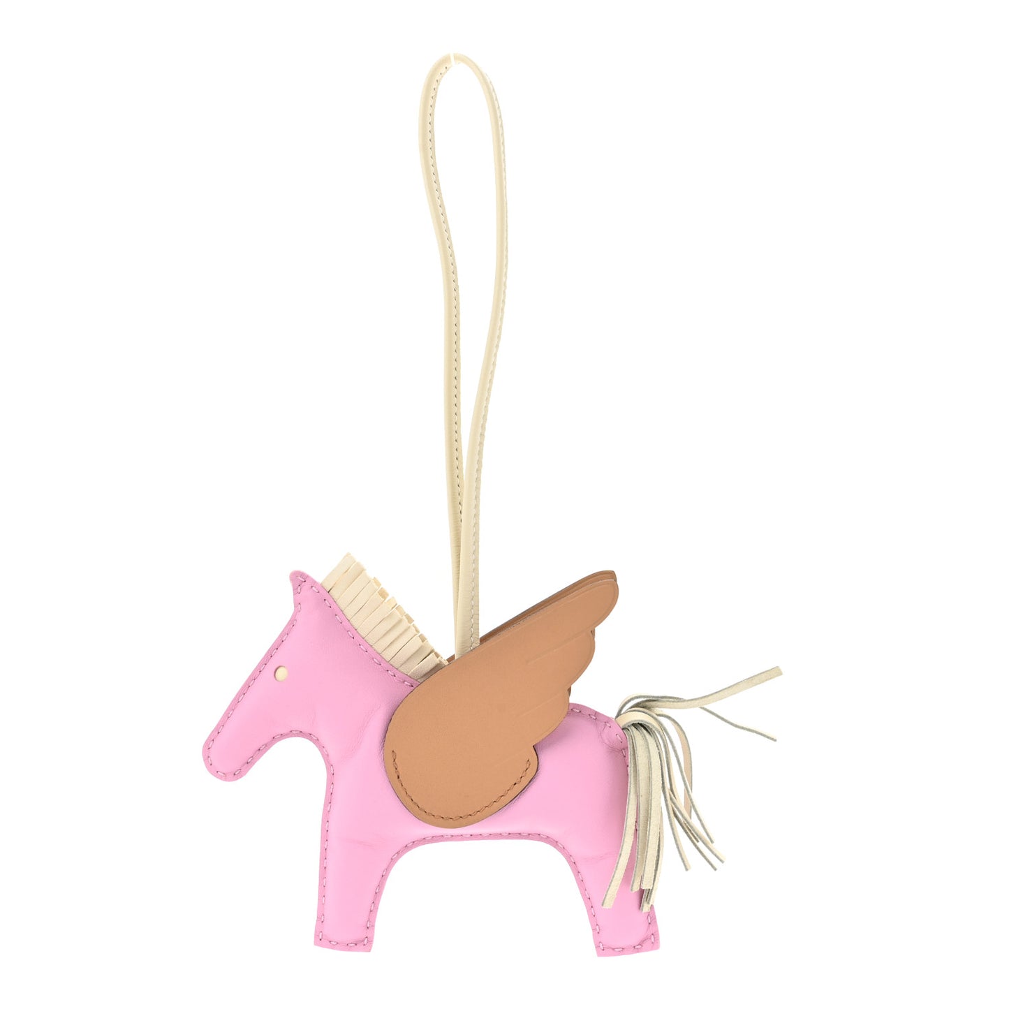 Milo Lambskin Grigri Rodeo Pegase Horse Bag Charm MM Mauve Sylvestre Craie Chai