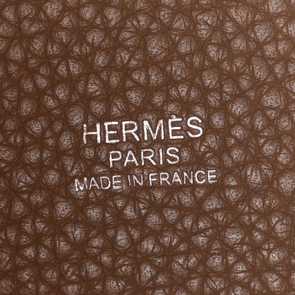 Hermes Taurillon Clemence Casaque Picotin Lock 22 MM Moutarde Gris Tourterelle 5 of 9