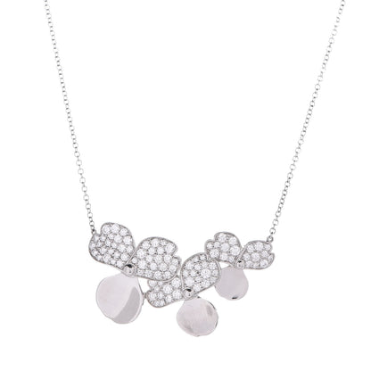 Tiffany Platinum Diamond Mini Paper Flowers Cluster Pendant Necklace 3 of 6