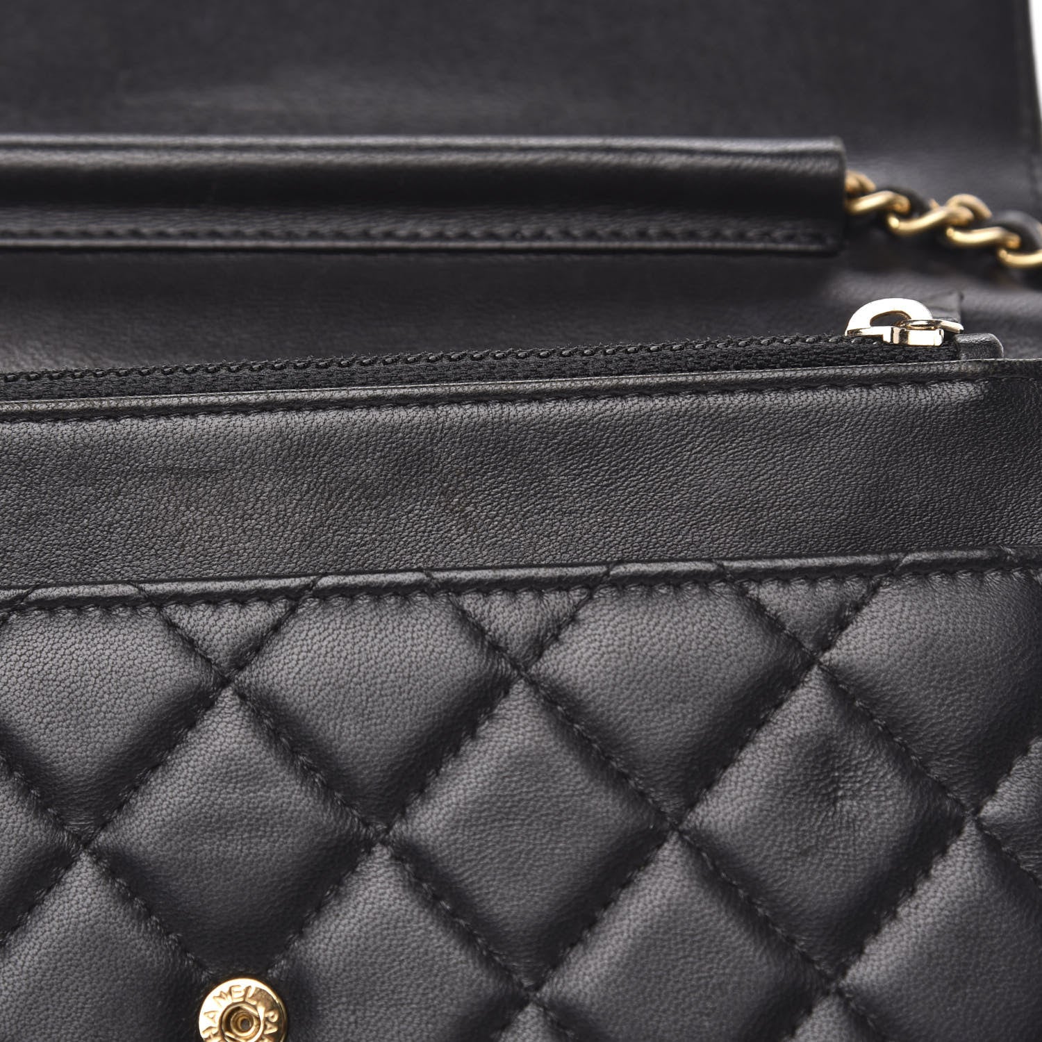 Chanel Lambskin Quilted Boy Wallet On Chain WOC Black 16 of 20