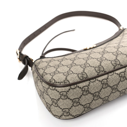 Gucci GG Supreme Monogram Textured Dollar Calfskin Small Ophidia Hobo Beige Ebony New Acero 8 of 9