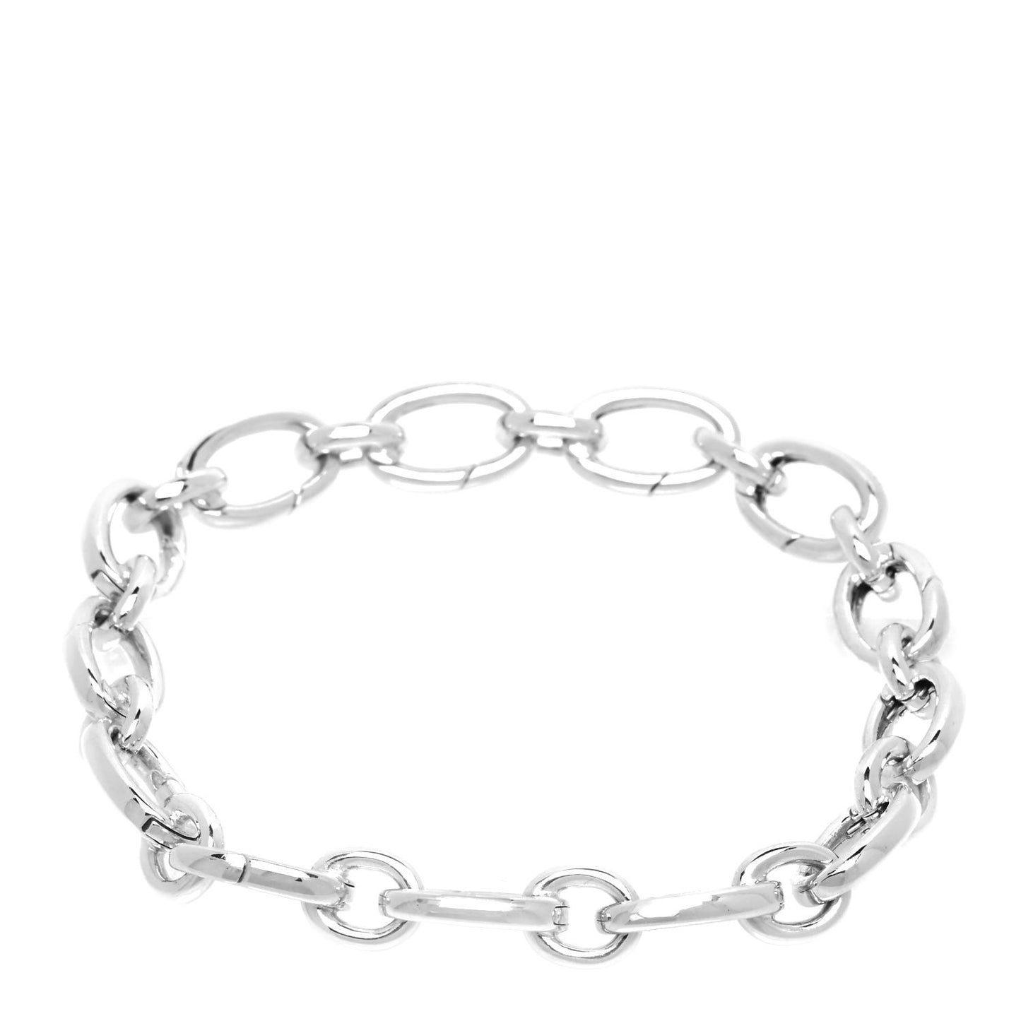 Sterling Silver Oval Clasping Link Bracelet