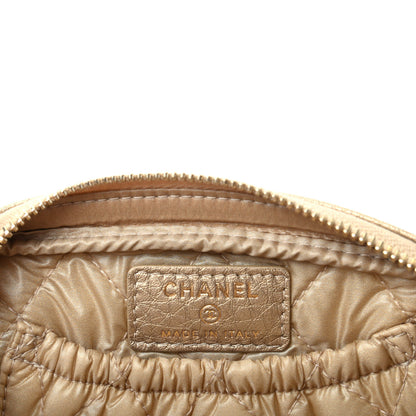 Chanel Metallic Calfskin Quilted Small Curvy Pouch Cosmetic Case Gold 6 of 7