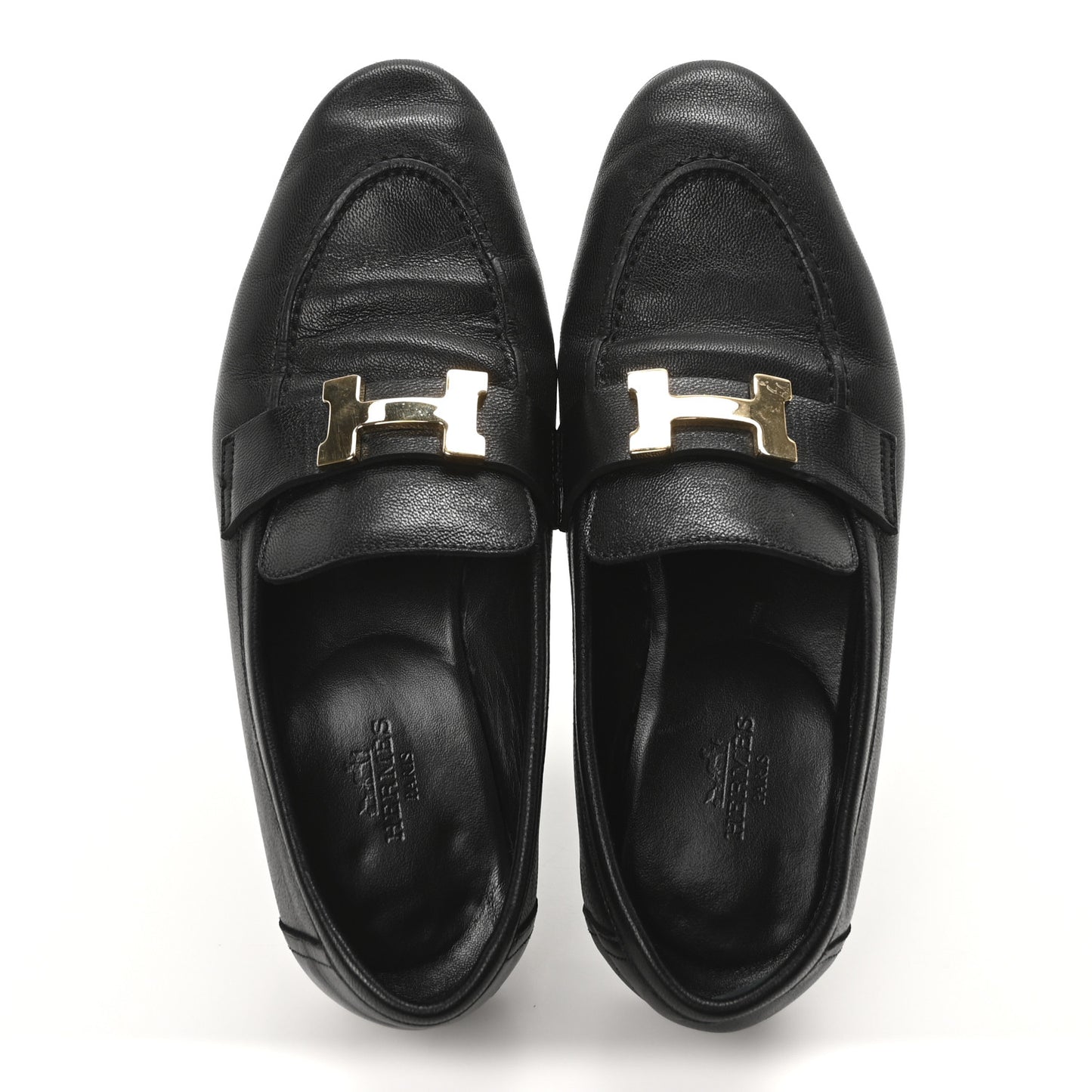 Goatskin Womens Paris Loafers 35 Black
