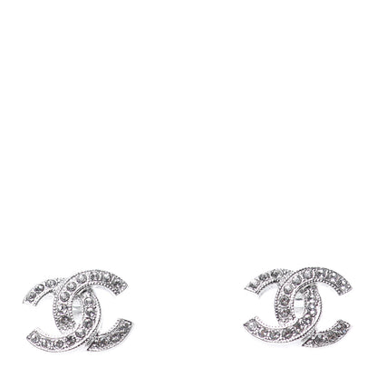Chanel Crystal Mini Timeless CC Earrings Silver 1 of 4
