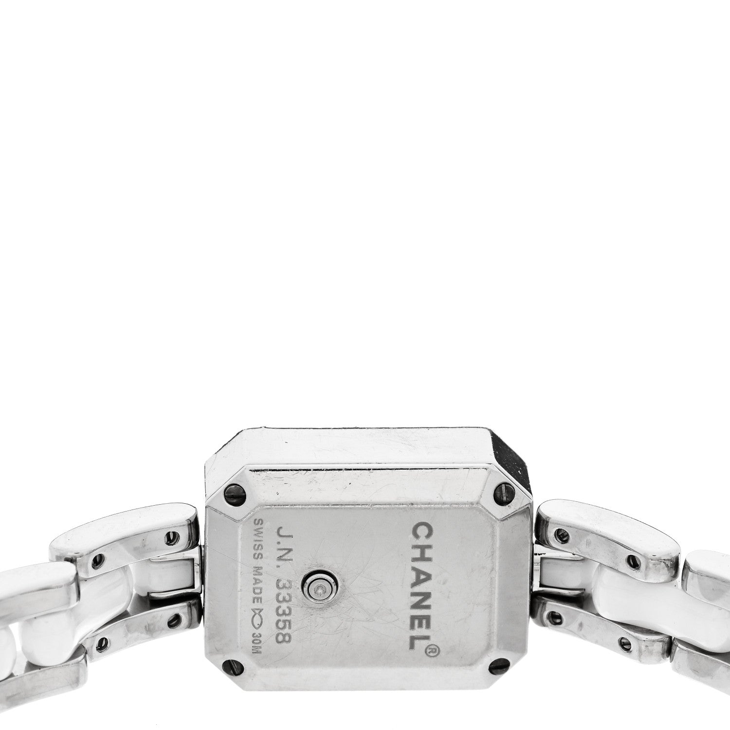Chanel Stainless Steel Ceramic Diamond Bezel 16mm Chain Premiere Quartz Watch White 4 of 4