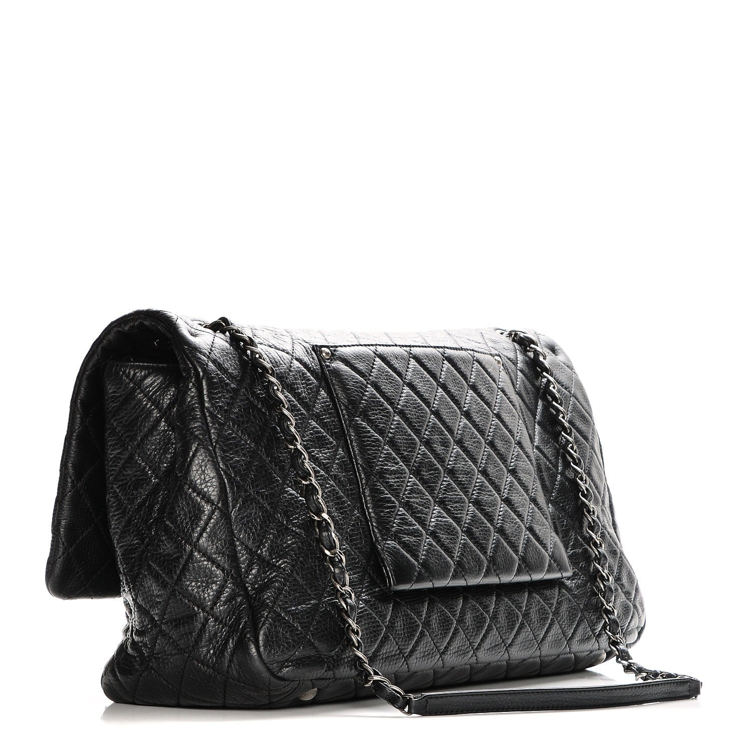Chanel Calfskin Quilted XXL Travel Flap Bag Black 5 of 9